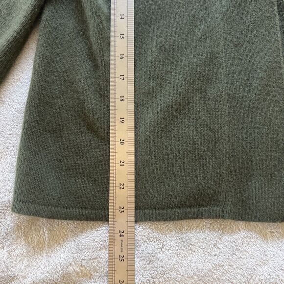Kenar Cardigan Sweater Size Large Green Lambswool Angora Nylon Single Button - Picture 8 of 11